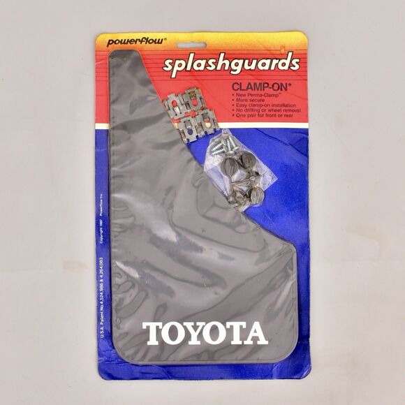 VINTAGE NOS 2 TOTAL TOYOTA SPLASH GUARDS WATER MUD FLAPS FRONT OR REAR - Picture 1 of 2